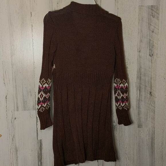 CHILDREN'S PLACE Brown Sweater Cardi Dress 7/8 Med - Picture 7 of 8